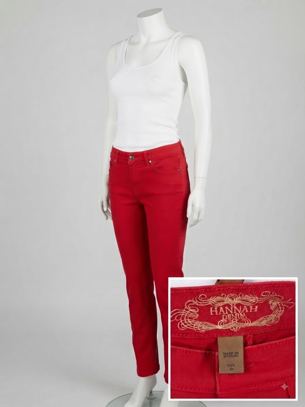 Hannah Bold Red Skinny Jeans size 6
